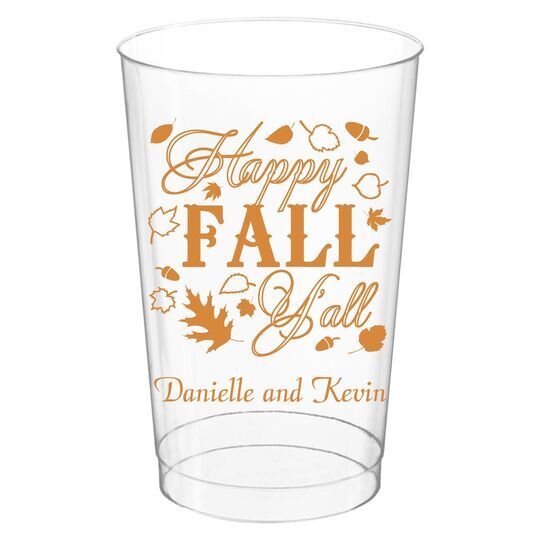 Happy Fall Y'all Clear Plastic Cups